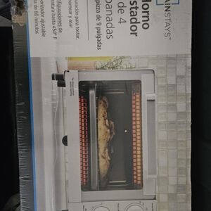 Mainstays Silver Toaster Oven with Black Accents